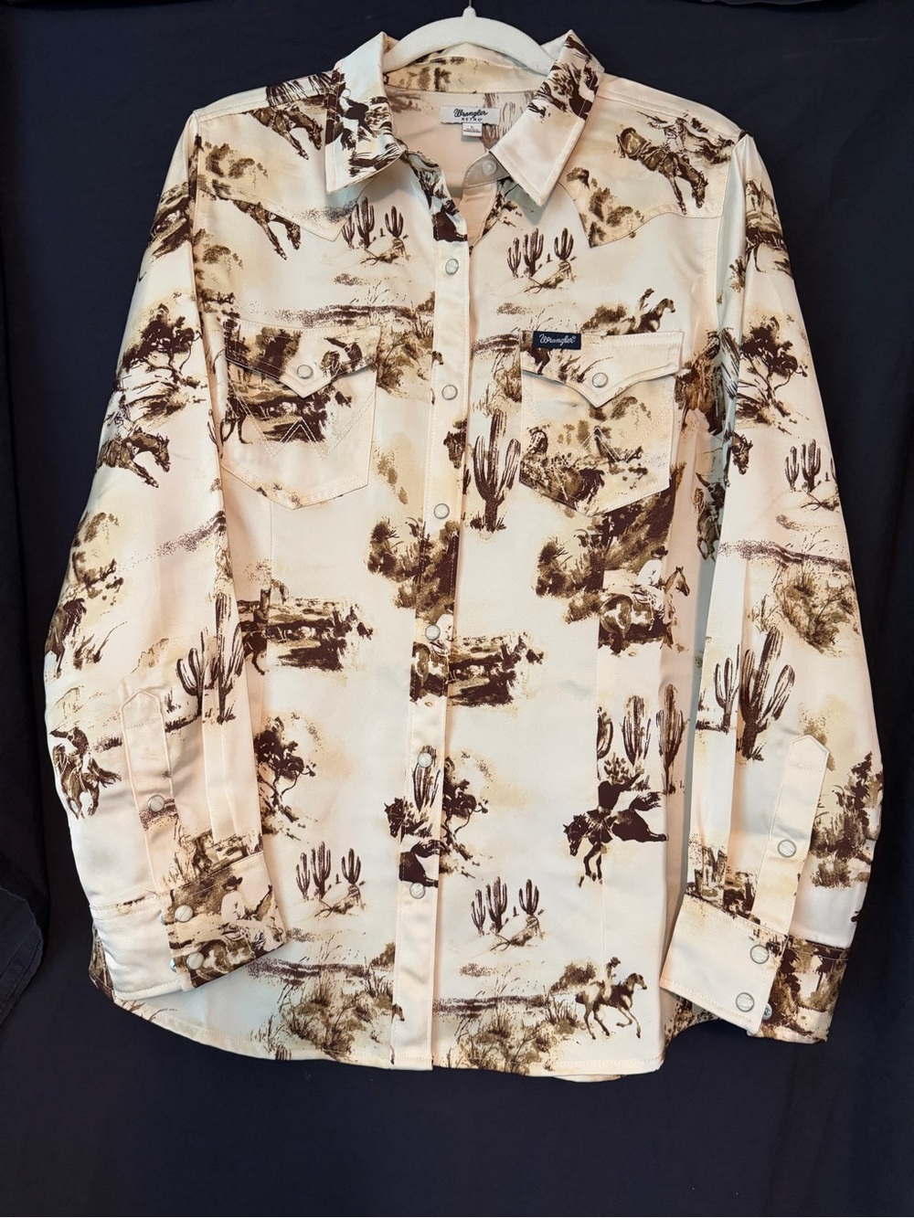 Wrangler Cream Western Desert Print Shirt Jacket